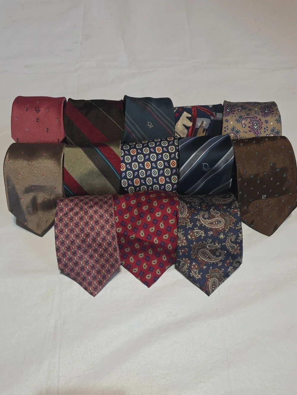 Lot of 14 VTG Designer Neck Ties  - Polo, Christian Dior, Pierre Cardin, etc.